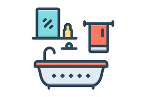 Bathroom bathtub color icon, a Duotone Icon by Creative priyanka
