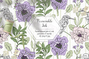 Periwinkle Inked Patterns & Motifs, a Pattern Graphic by Zeesi Design Garden (Thumbnail 1 of 9)