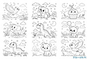 Big Kids Coloring Pages Bundle, an Education Illustration by Vaniuta_Art (Thumbnail 3 of 7)