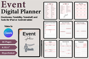 Digital Event Planner Canva Template