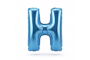 Blue Metallic Letter H Foil Balloon