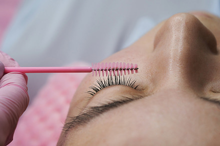Eyelash extension procedure woman featuring woman, fashion, and spa, a Person Photo by Elena Vagengeim