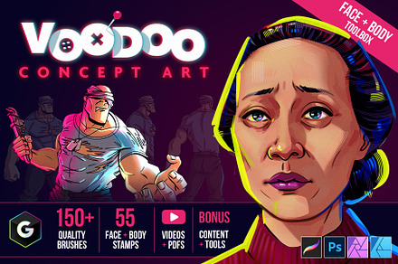 VOODOO Concept Art brushes learning, a Brush Add-On by Green Room Media