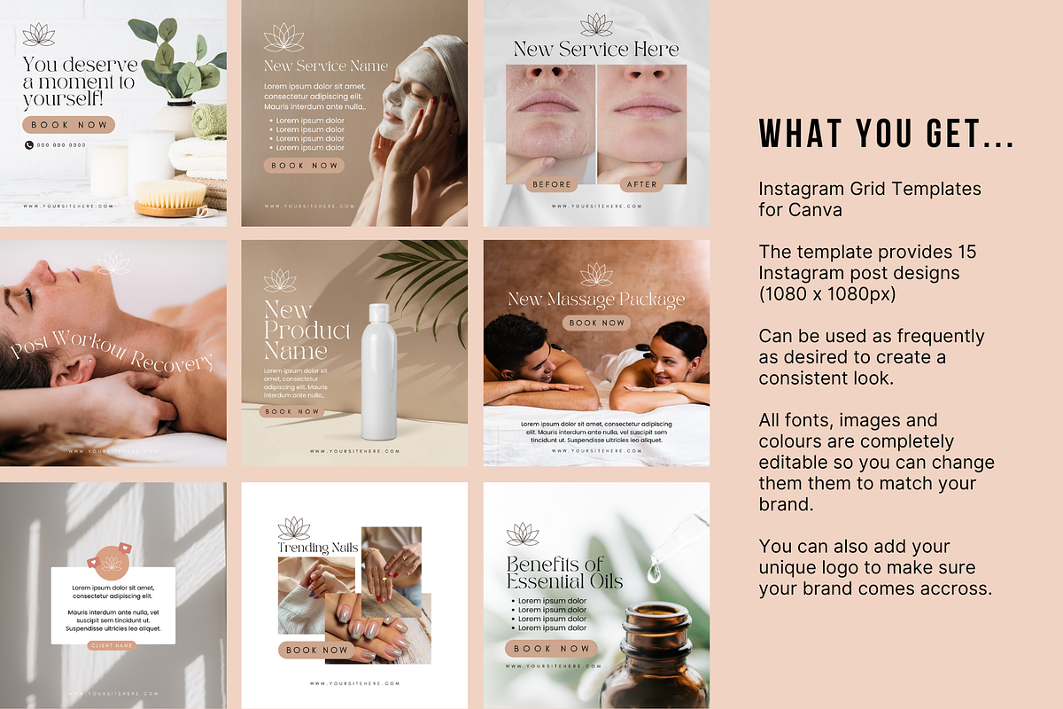 Spa Beauty Salon Social Media, a Social Media Template by Sincerely Media (Photo 2 of 9)