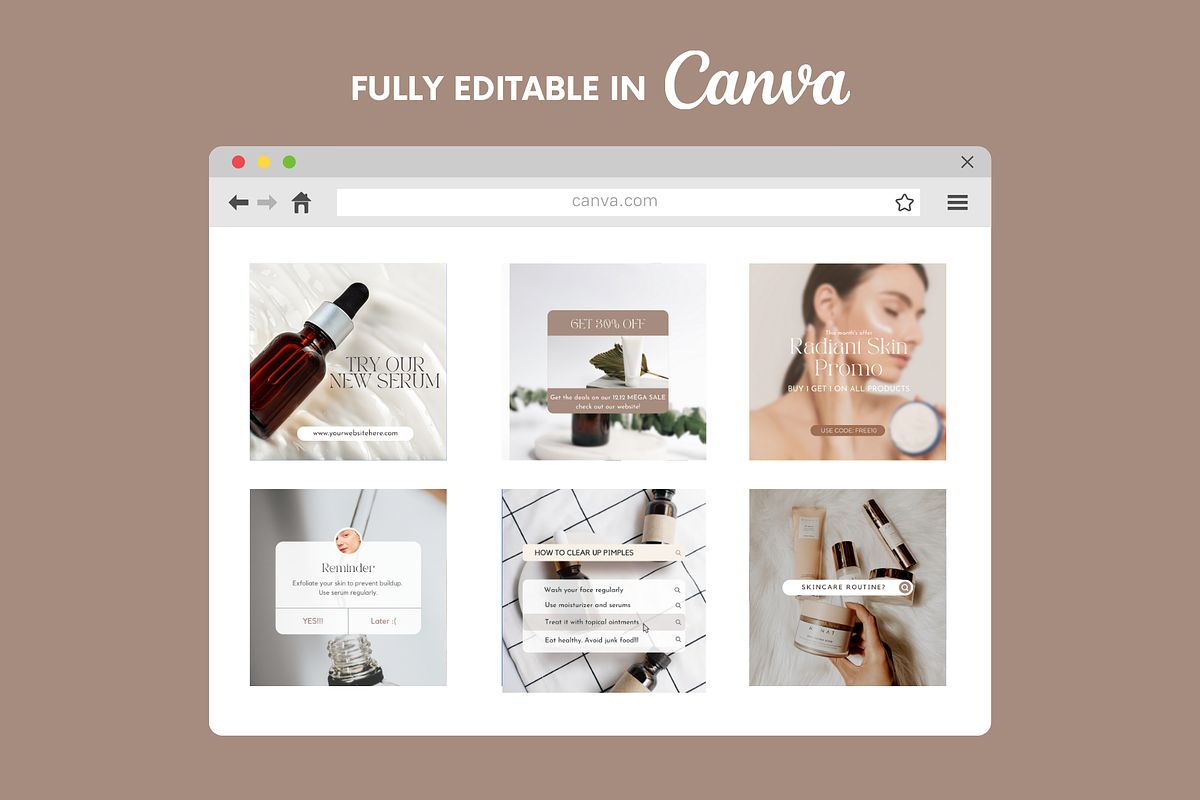 Instagram Templates for Skincare, a Social Media Template by Parrot Designs (Photo 3 of 5)