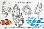 Underwater life set clipart, an Illustration by Gennadi Digital Studio (Thumbnail 5 of 6)