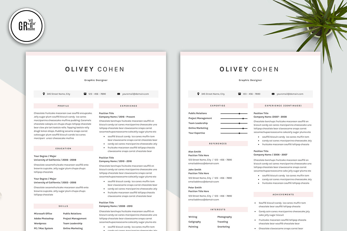 Creative Resume CV Template, a Resume Template by GResume (Photo 3 of 7)