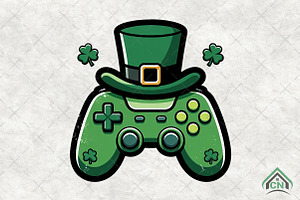 St Patrick’s Day Gamer Png, an Illustration by Craft Nest