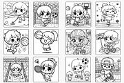 Sports Coloring Pages: Kids Playing, a Sport Illustration by Lamia Emad (Thumbnail 3 of 3)