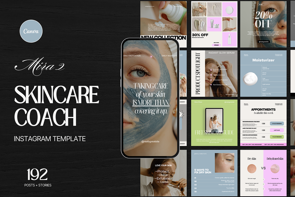 Beauty Skincare Instagram Bundles, a Social Media Template by My Template Studio (Photo 6 of 18)