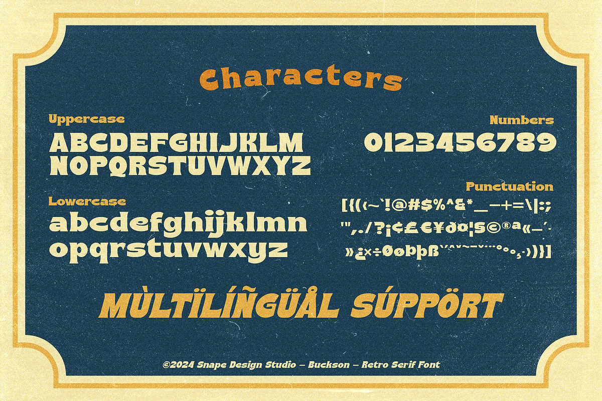 Buckson - Retro Serif Font, a Serif Font by Snape Design Studio (Photo 3 of 7)