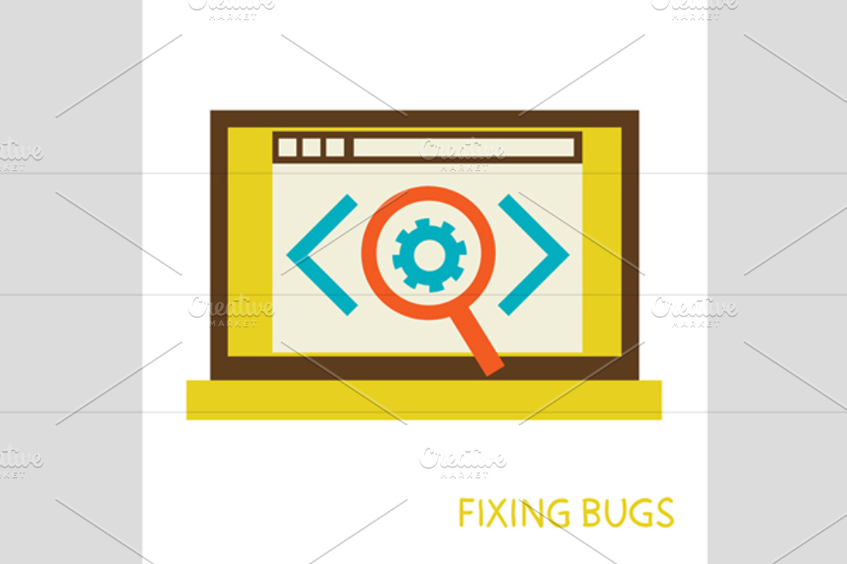 Process Of Fixing Bugs, a Technology Illustration by Sabelskaya (Photo 5 of 5)