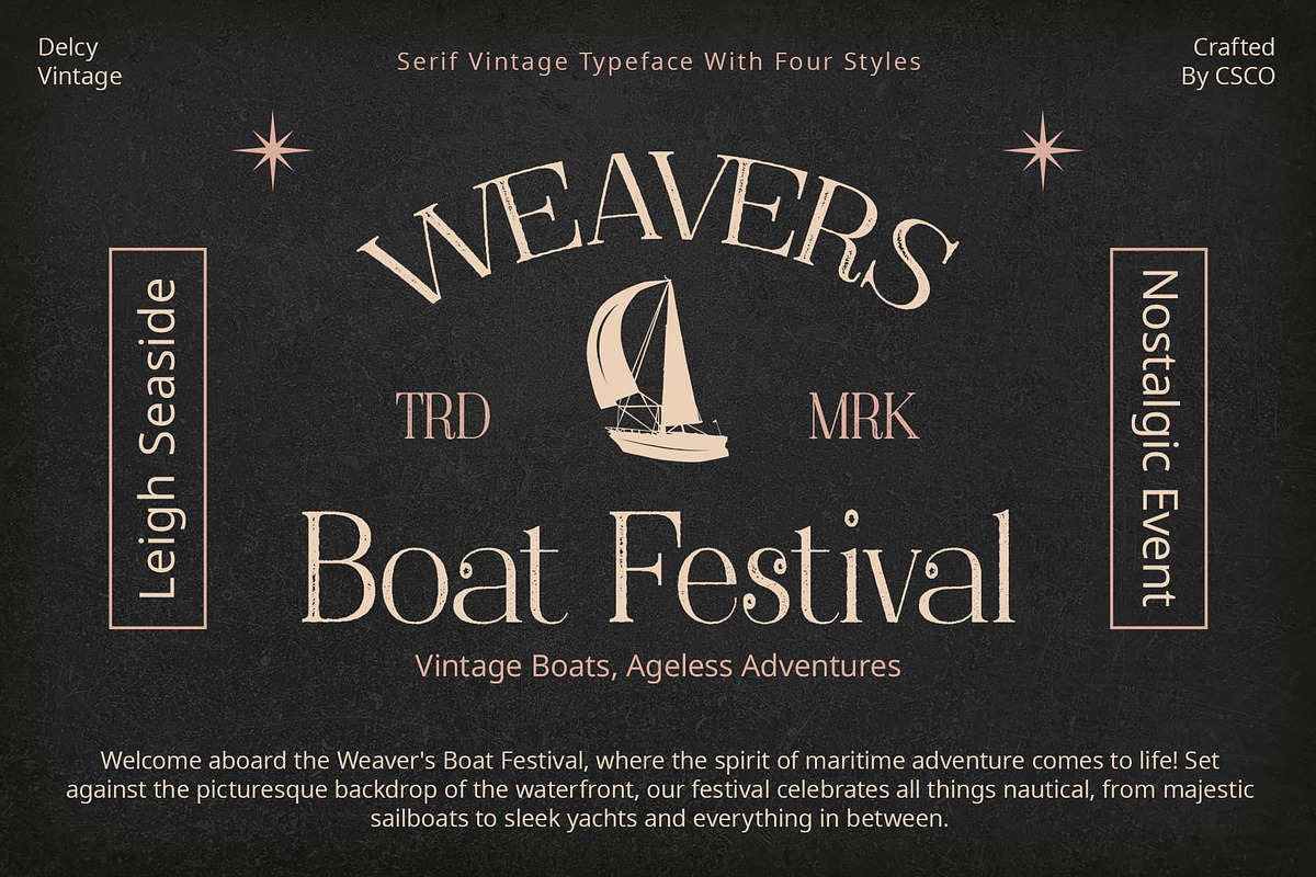 Delcy Vintage, a Serif Font by Craft Supply Co. (Photo 4 of 8)