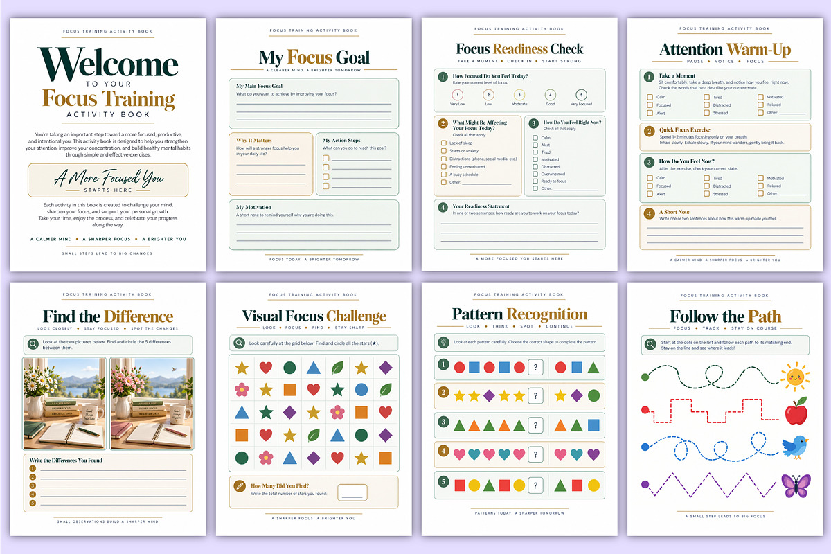 Focus Training Activity Book | Focus, a Stationery Template by Mustafiz (Photo 2 of 4)