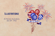 Patriotic Clipart Bundle, a Seasonal Illustration by Maggie Stilwell Design (Thumbnail 2 of 16)
