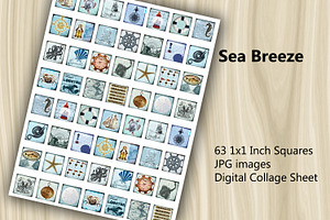 Digital Collage Sheet - Sea Breeze, a Print Template by Kseniya-Omega