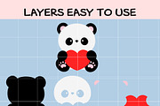 Cute Panda with Heart SVG, an Illustration by TheHitShop (Thumbnail 6 of 10)