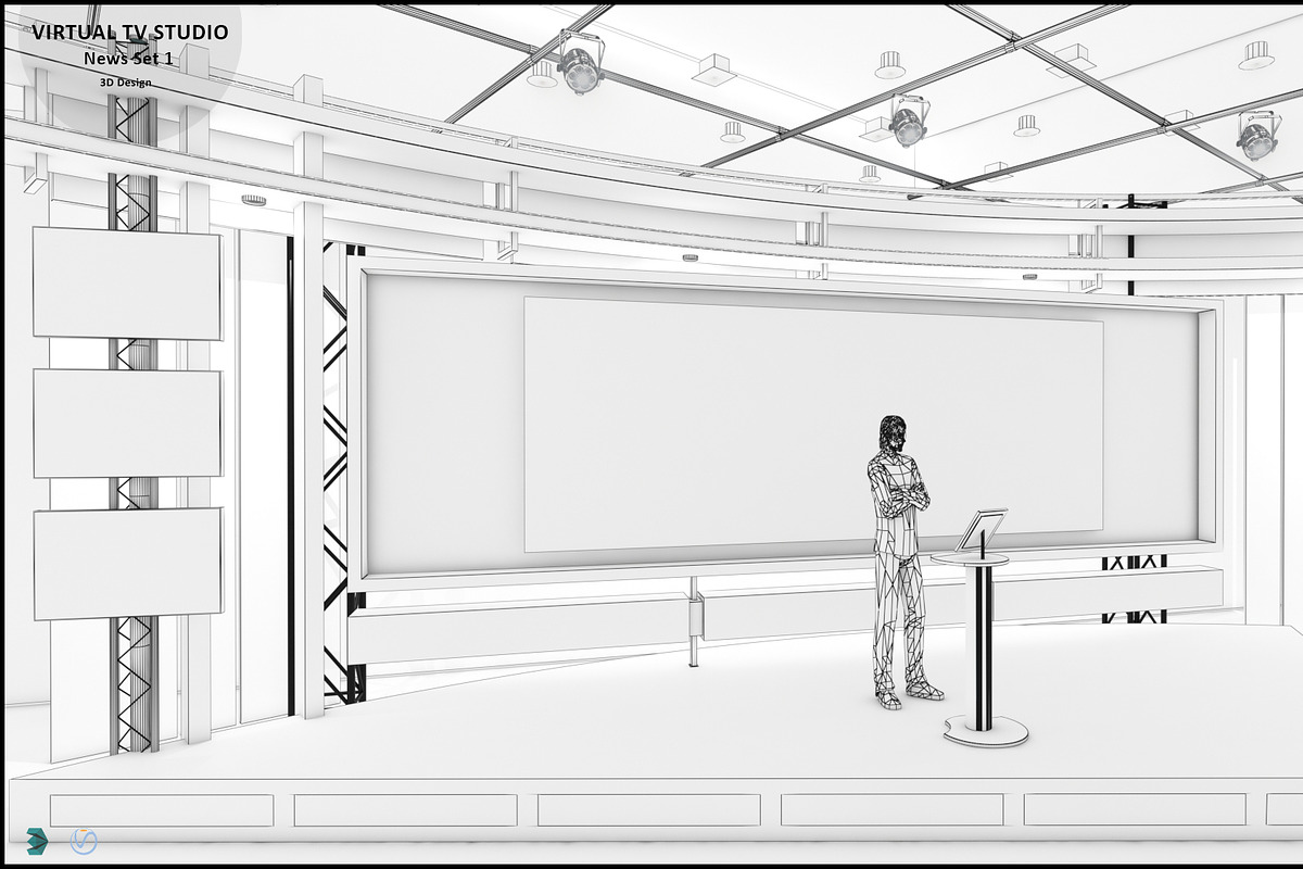 TV Studio Collection Vol 6 - 2 PCS, an Architecture 3D Model by akerStudio (Photo 38 of 98)