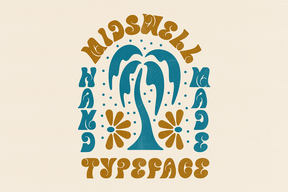Midswell 70's Typeface | Retro Font, a Sans Serif Font by NienowBrand (Photo 5 of 7)