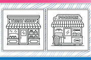 Front Store Coloring Pages, an Illustration by LightExpress (Thumbnail 3 of 5)