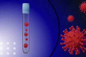 Coronavirus in glass vial
