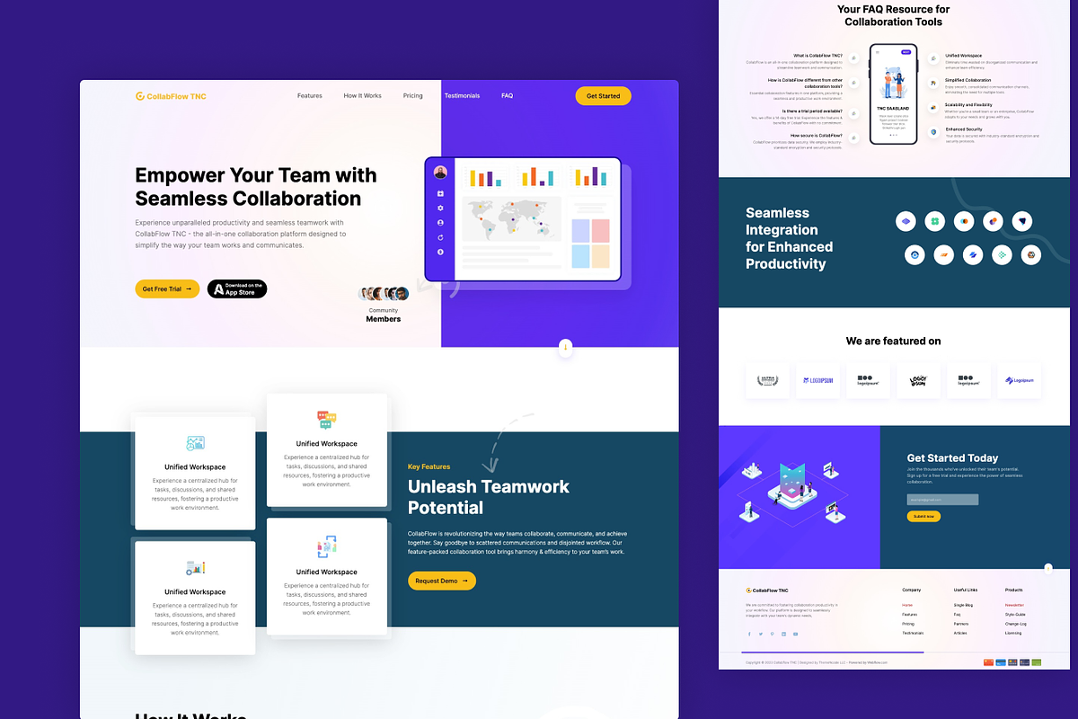 CollabFlow - Landing Page Template, a HTML Template by TNCFlow (Photo 3 of 5)