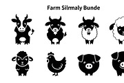 Cute Farm Animal Silhouette Bundle, an Illustration by hafijul (Thumbnail 31 of 51)