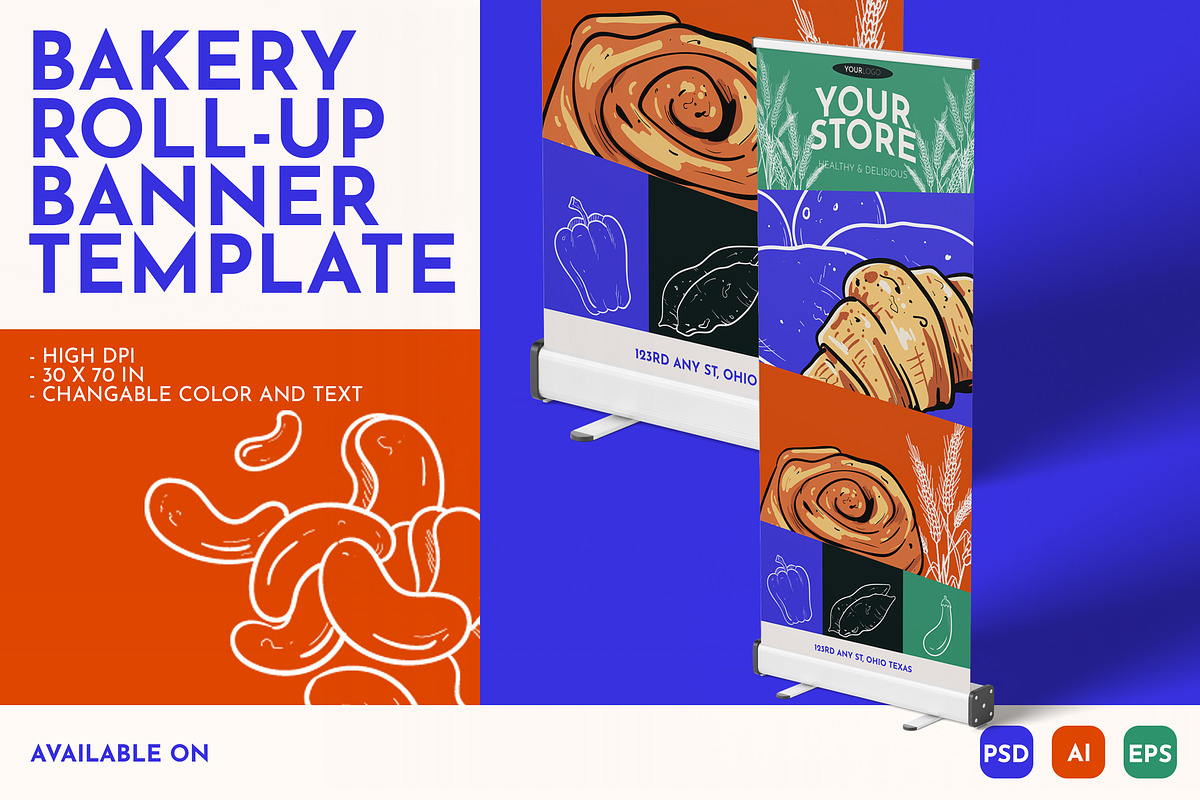 Bakery Template Roll UP Banner, a Templates & Theme by Esensifiksi.studio (Photo 1 of 3)