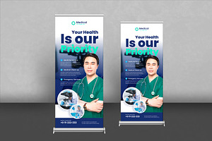 Medical roll up banner design, a Stationery Template by Tanmoy Topu