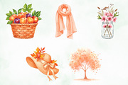 Peach Colored Autumn Clipart, an Illustration by Creative Art (Thumbnail 8 of 10)