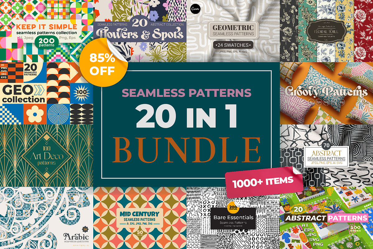 20 in 1 - Seamless Patterns Bundle, a Pattern Graphic by AnnArt (Photo 1 of 24)