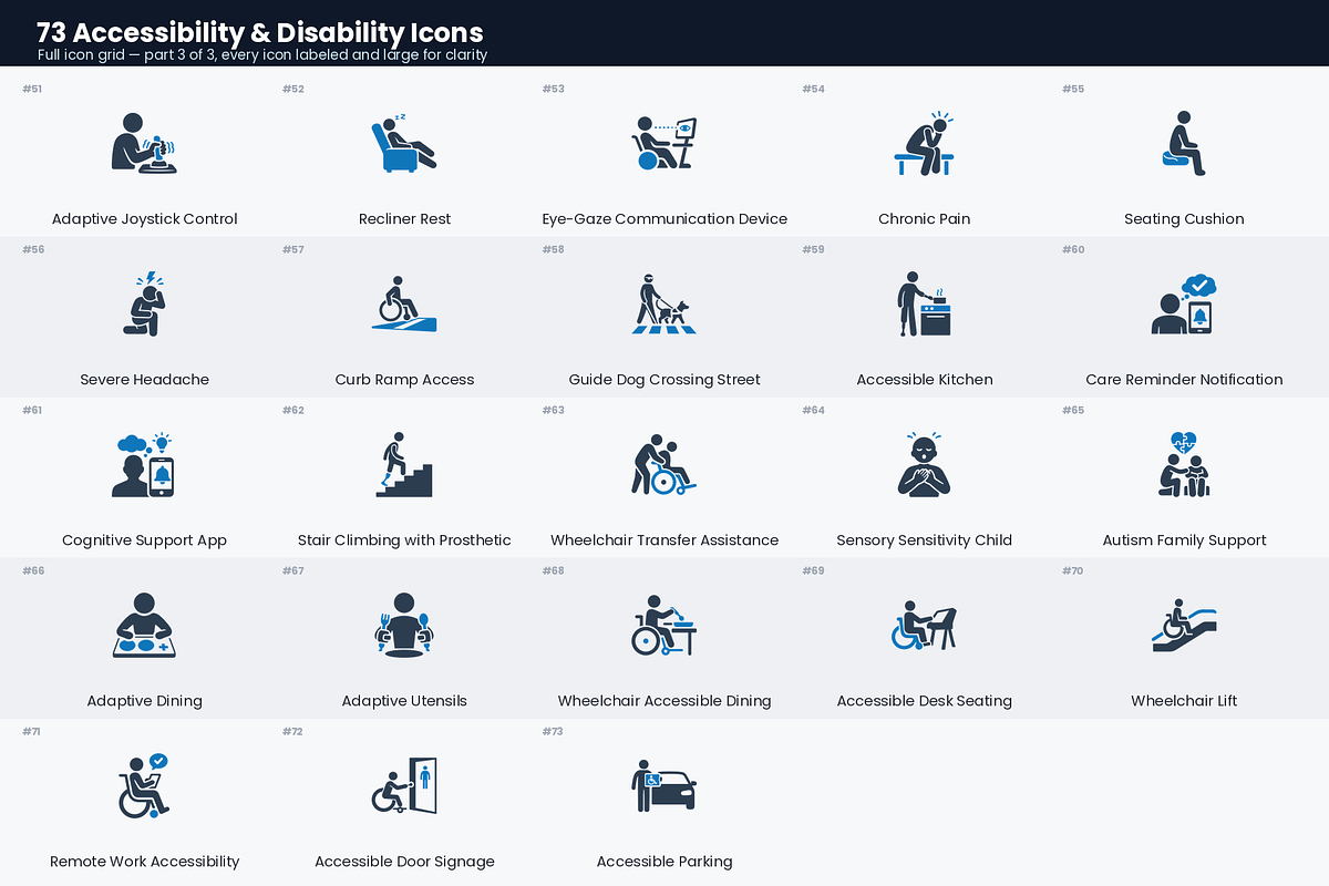 Accessibility & Disability Icons, a Solid Icon by Symbolic Language (Photo 4 of 5)
