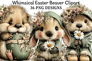 Whimsical Easter Beaver Clipart, an Illustration by Daily.Designs (Thumbnail 1 of 8)