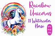 Rainbow Unicorn, an Animal Illustration by Michiru13 (Thumbnail 1 of 3)
