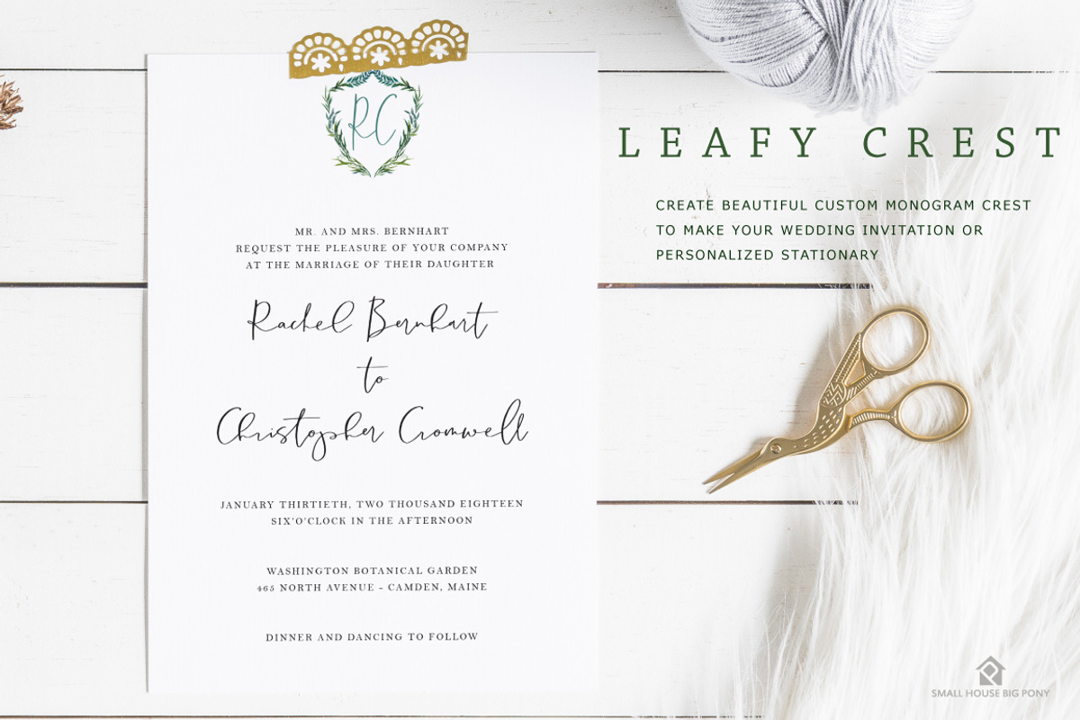 Leafy Crest - Watercolor Clip Art, a Graphic by SmallHouseBigPony (Photo 6 of 6)