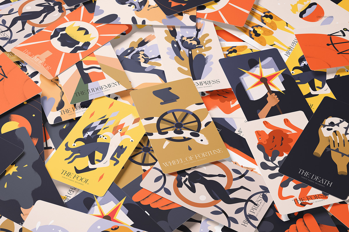 Tarot Cards Mockup Bundle, a Merchandise Mockup by creatsy5 (Photo 25 of 42)