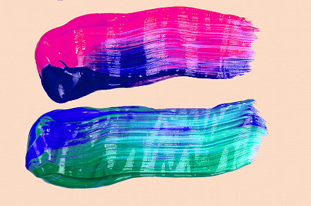 Mixed colored Brush strokes paint isolated on white background., an Abstract Photo by Jenya Porechenskaya