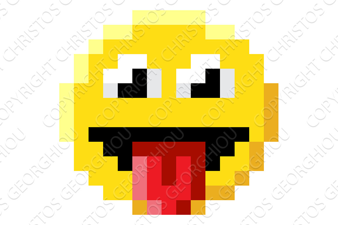 Emoticon Face Pixel Art 8 Bit Icon, a Person Illustration by Christos ...