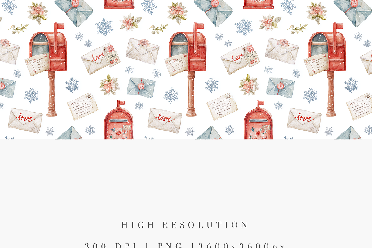 Red Mailbox Seamless Pattern, a Decorative Illustration by Pati Charm Studio (Photo 3 of 7)