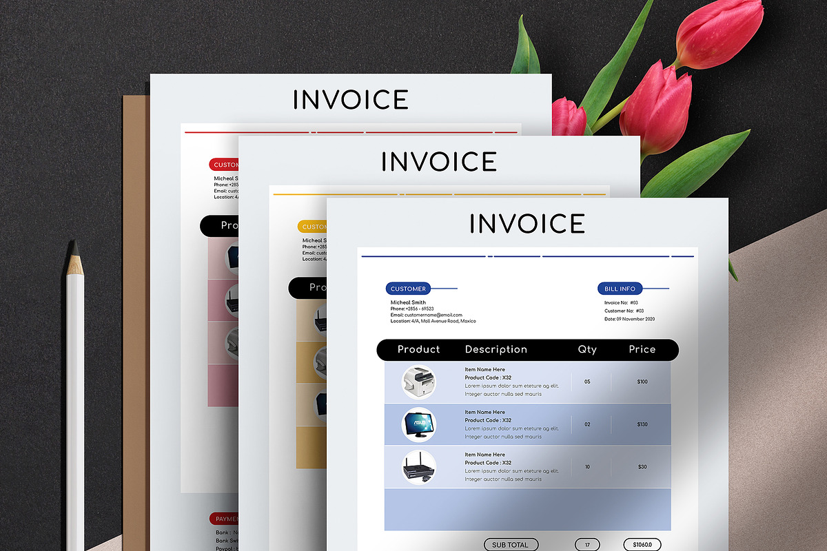 Invoice Template Ms Word Pages, a Stationery Template by Tbunny (Photo 2 of 5)