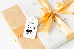 Gift Tag Mock Up - Christmas Box