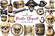Watercolor Pirate Clipart Bundle, an Illustration by CreationArt (Thumbnail 1 of 5)