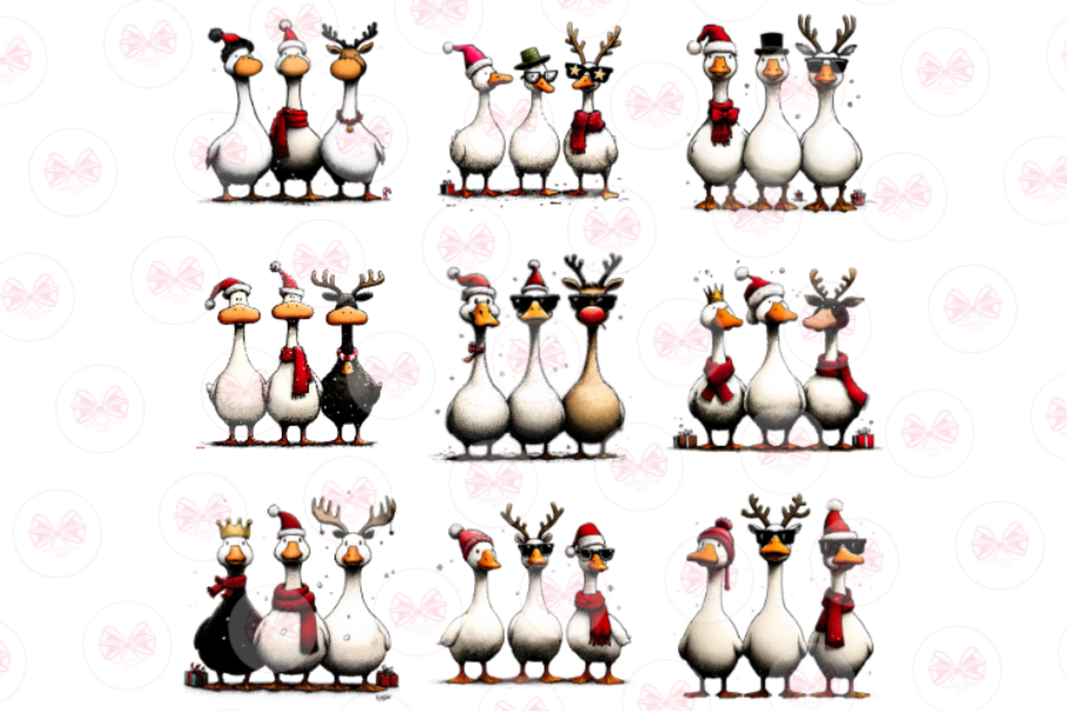 Christmas Geese Clipart, an Illustration by Markicha Art (Photo 6 of 6)
