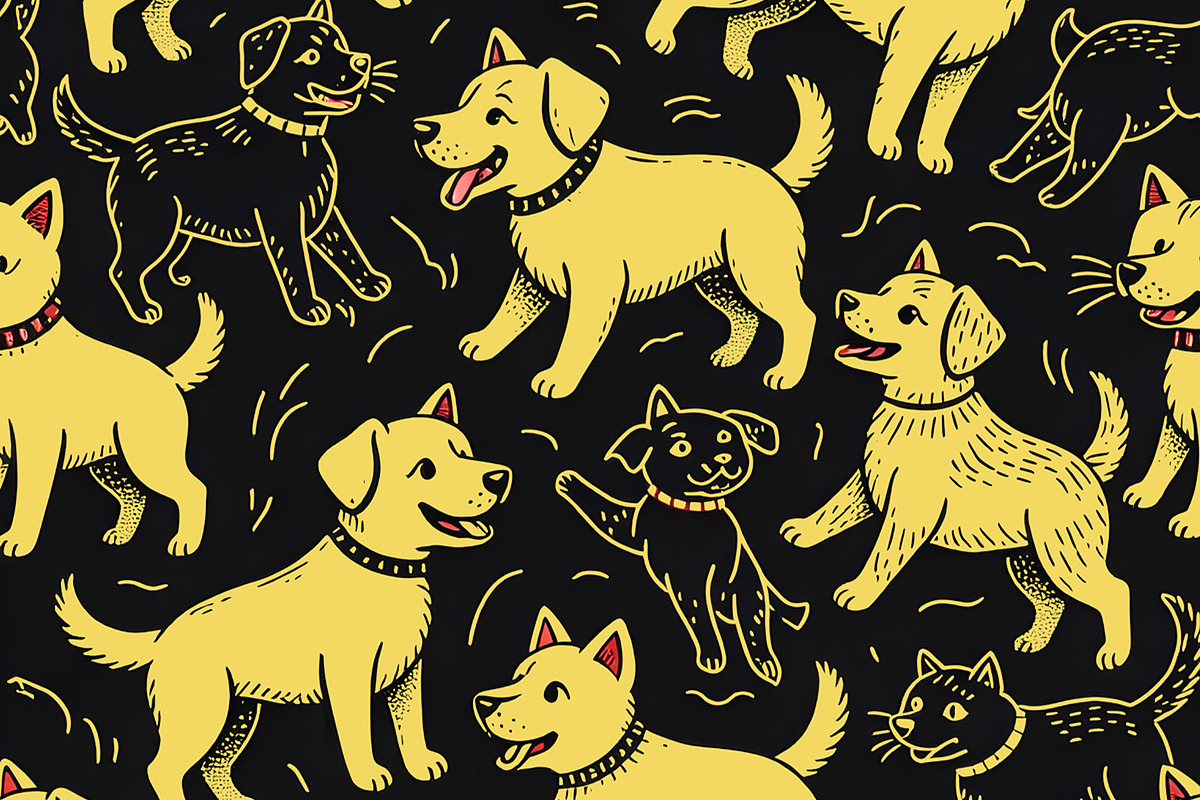 Yellow Lab Dogs Background, an Animal Illustration by Sharon Schwalbe (Photo 2 of 2)