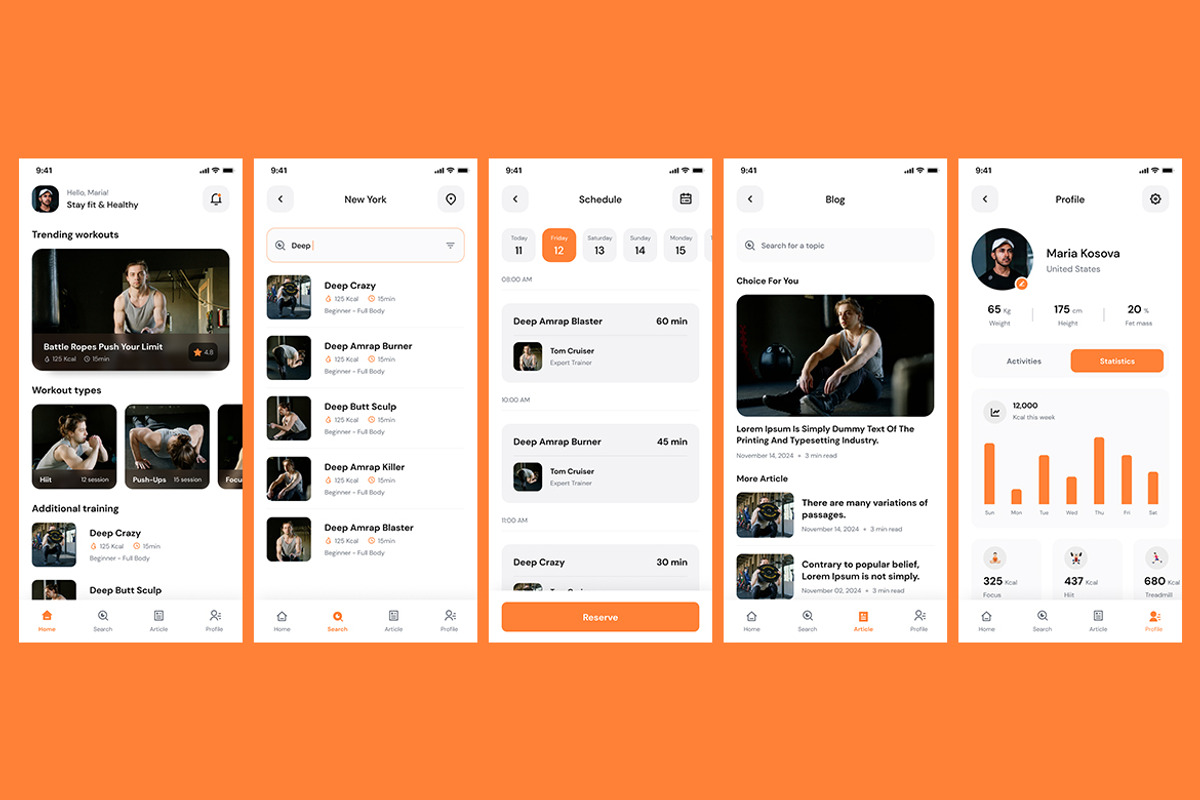 Workout, Fitness Coach Planner App, an App Template by nagaredesignstudio (Photo 2 of 2)