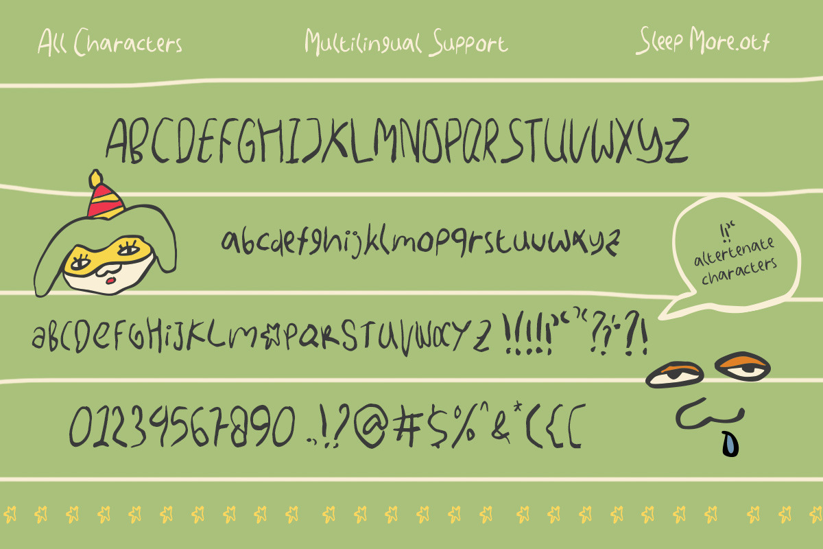 Sleep More - Kiddos' Handwriting, a Handwritten Font by Sloulyfe (Photo 9 of 9)