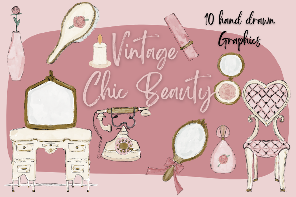 Vintage chic beauty fashion, an Object Illustration by Carabeatricestudio (Photo 1 of 4)
