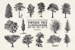Vintage Tree Vector Bundle Vol. 4
