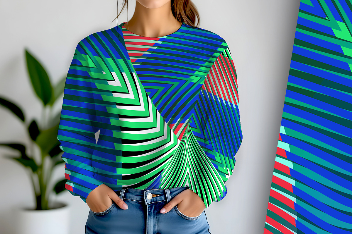 Blue Folded Stripes, a Background Graphic by Sharon Schwalbe (Photo 2 of 6)