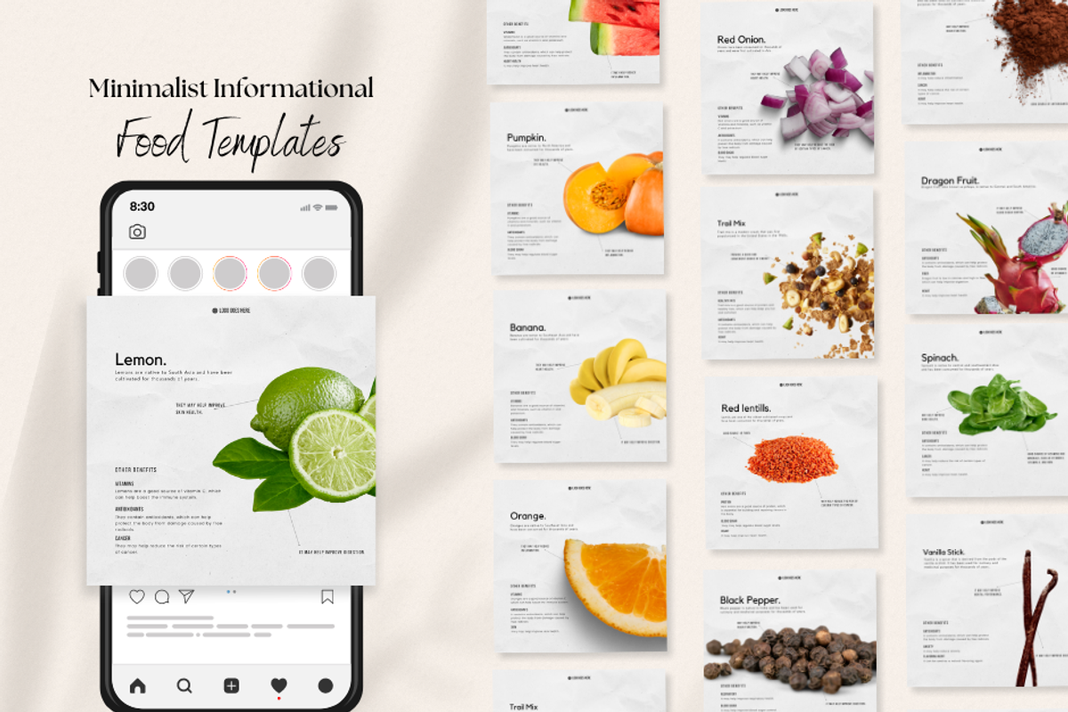 Food Ingredient Templates I Canva, a Social Media Template by The Social Stuff (Photo 1 of 9)